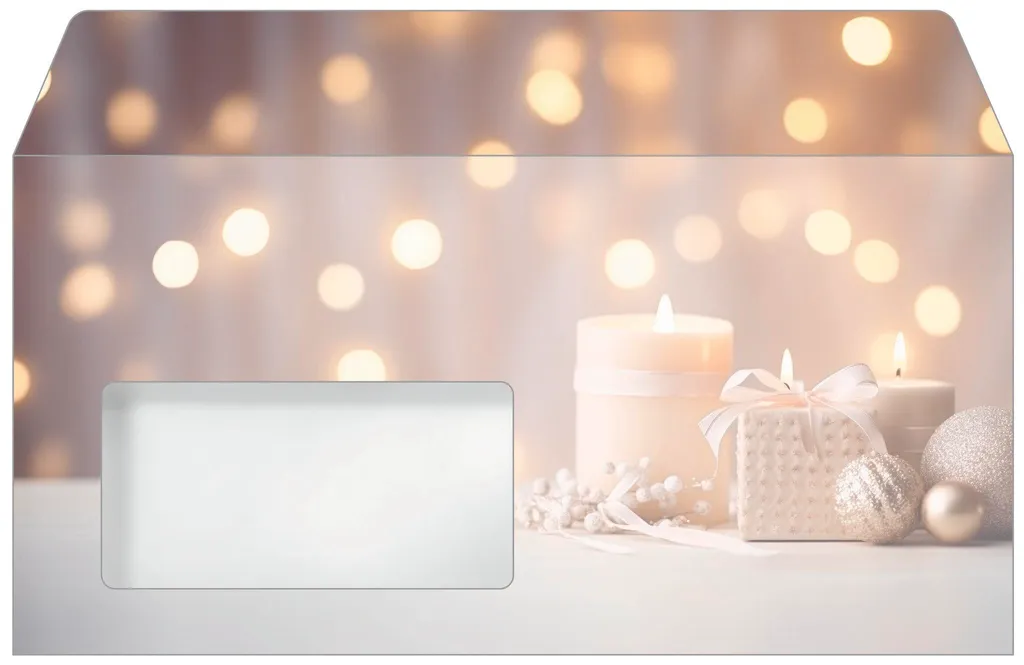 Enveloppe de Noël à motif Golden Glow Sigel DU634 Format Allongé
