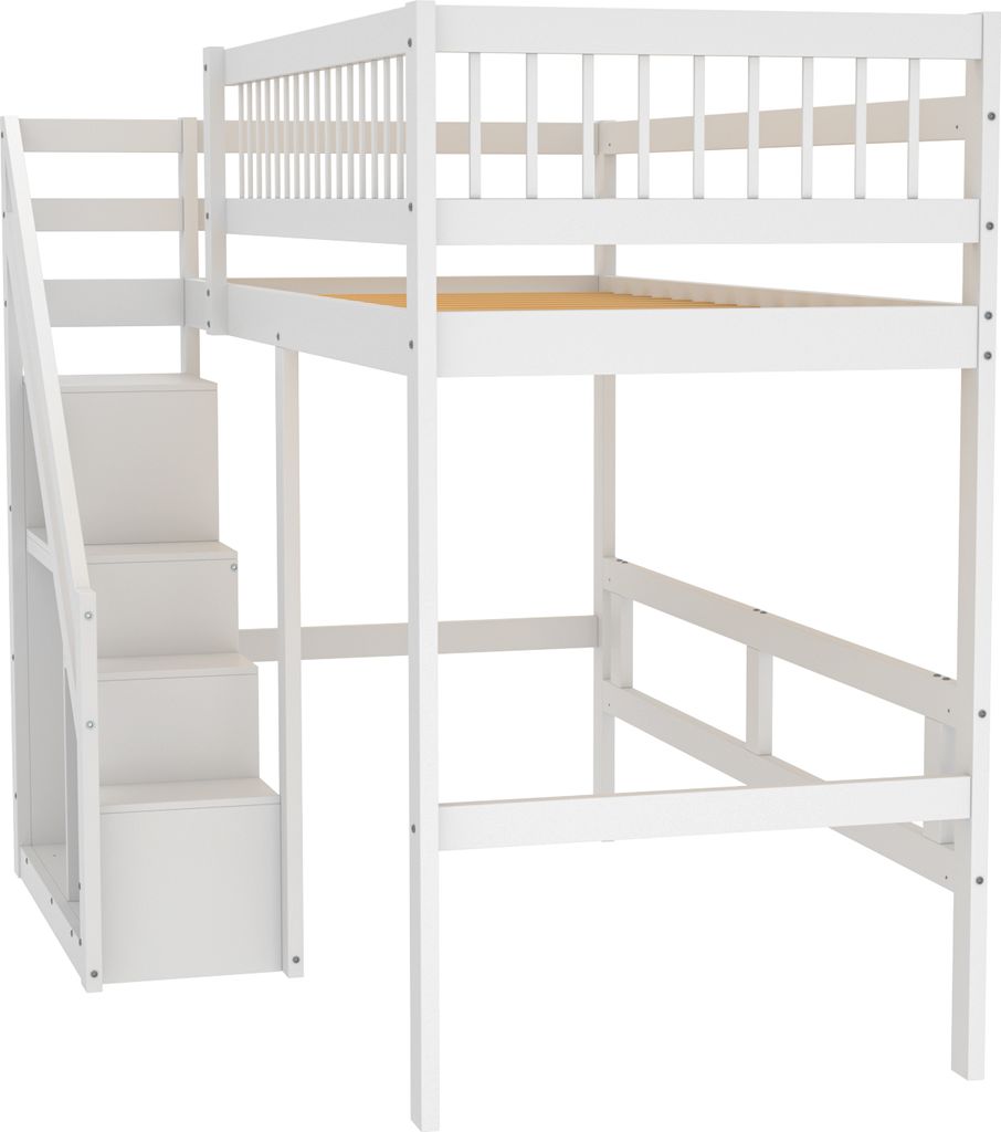 Merax Etagenbett 90x200cm mit Treppe und Stauraum, Hochbett Produktbild 5