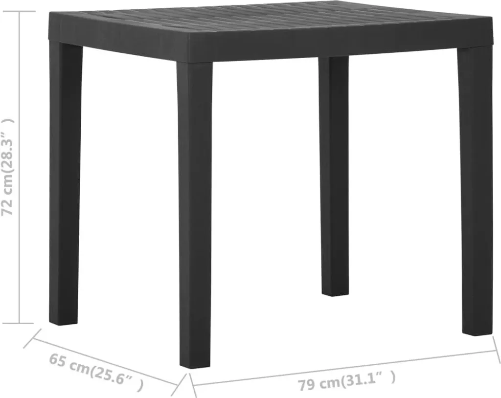 Table de jardin en plastique gris résistante aux UV et intempéries - 4
