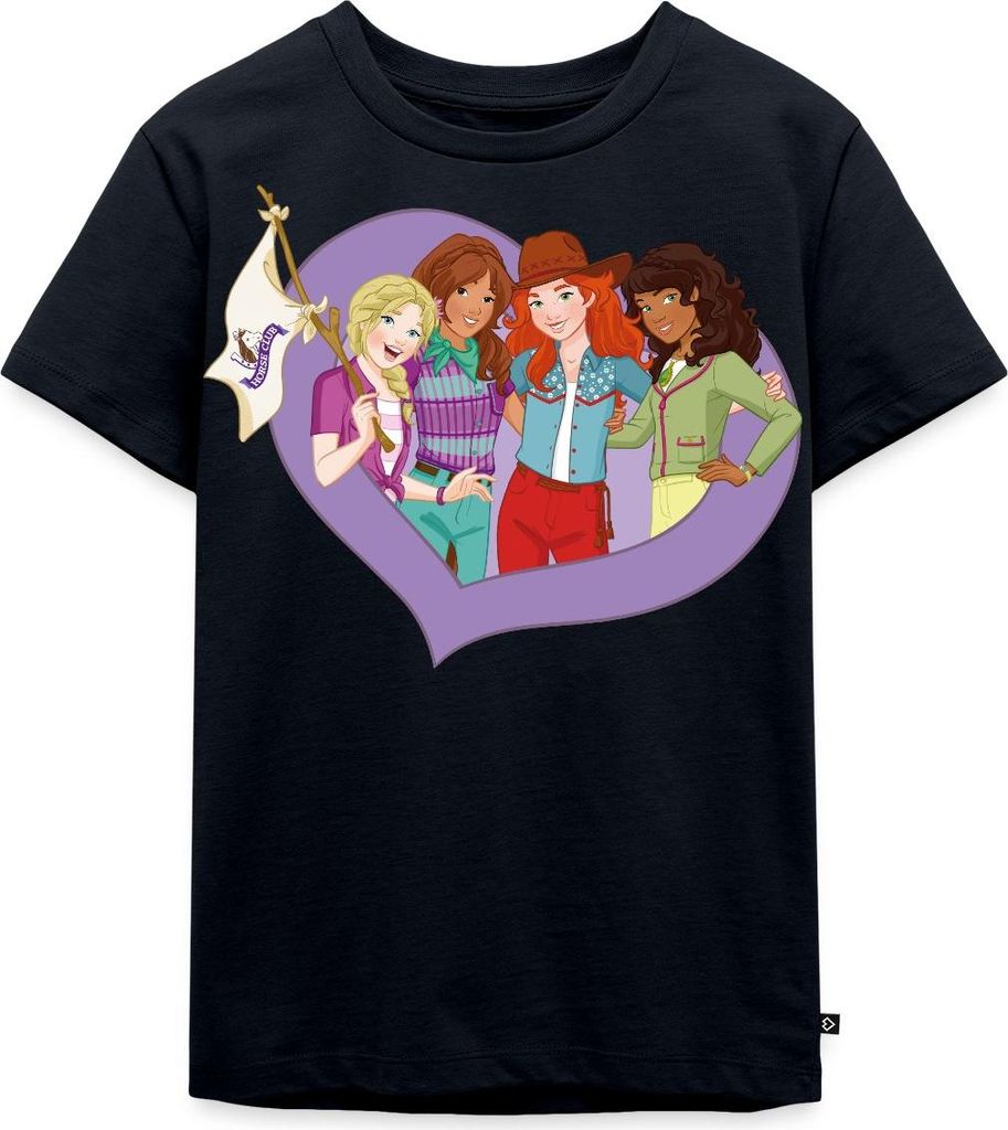 Spreadshirt Schleich Horse Club Sofia Lisa Hannah Sarah Kinder Premium T-Shirt, 122/128 (6 Jahre), Navy