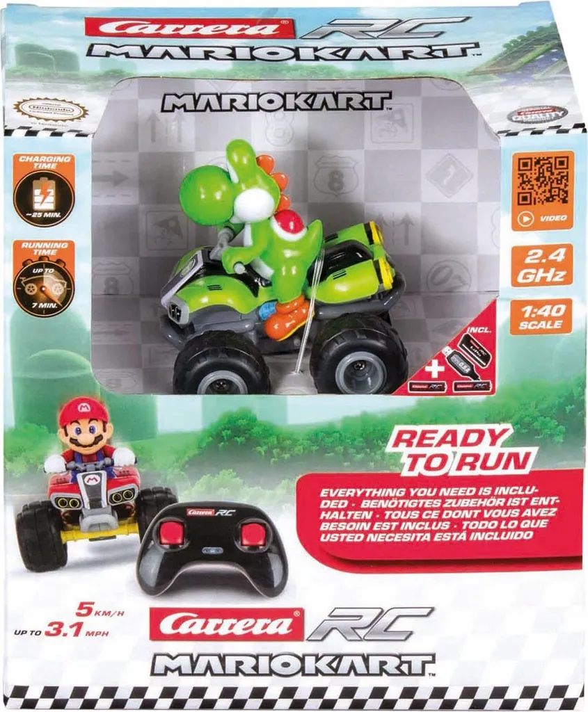 Carrera RC Mario Kart Yoshi Quad 1:40 - Véhicule Télécommandé 2,4GHz