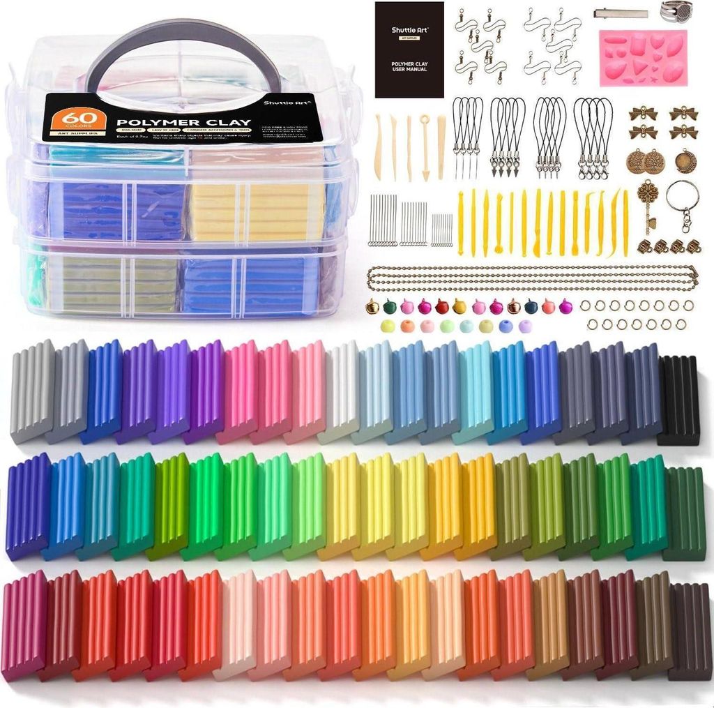 Set di argilla polimerica Shuttle Art, 60 colori, argilla Immagine del prodotto 