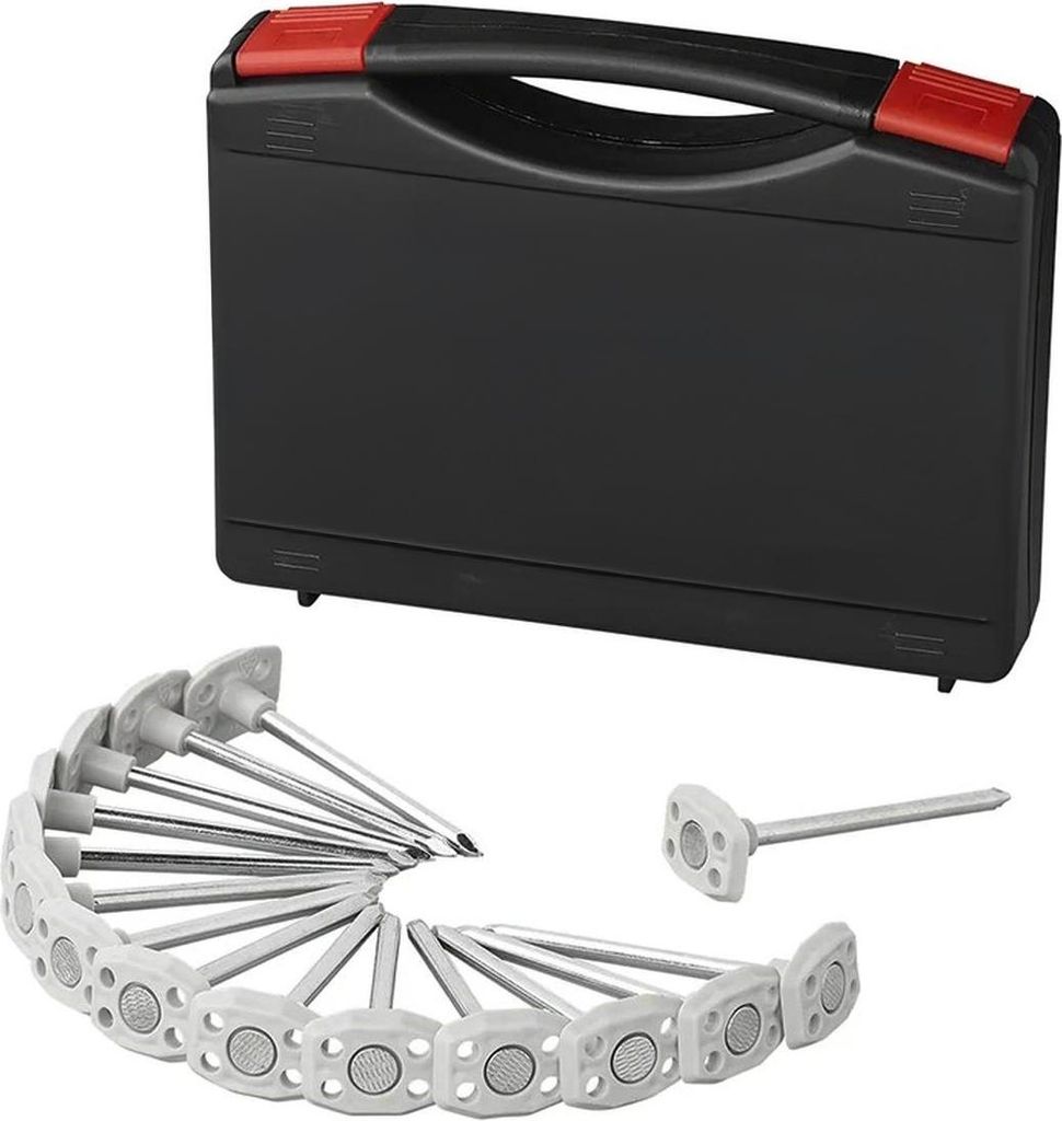 Zeltbodennagel Set Metall - 15 teilig im Koffer 10 cm Länge
