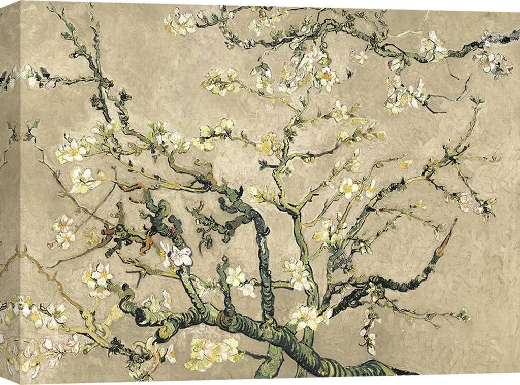 Stampa Tela Van Gogh Mandorlo Beige 60x40 - Arredo Moderno Elegante