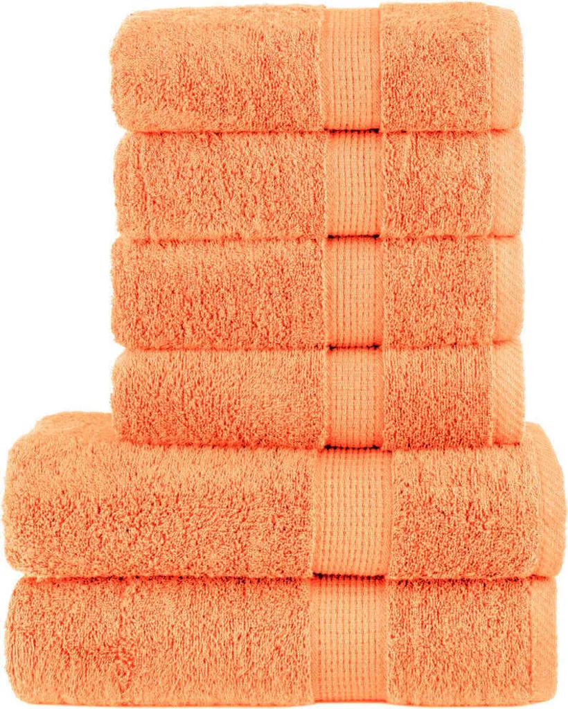 Set 6 Asciugamani SOLUND Premium Arancione 600g/m² | Spugna Cotone