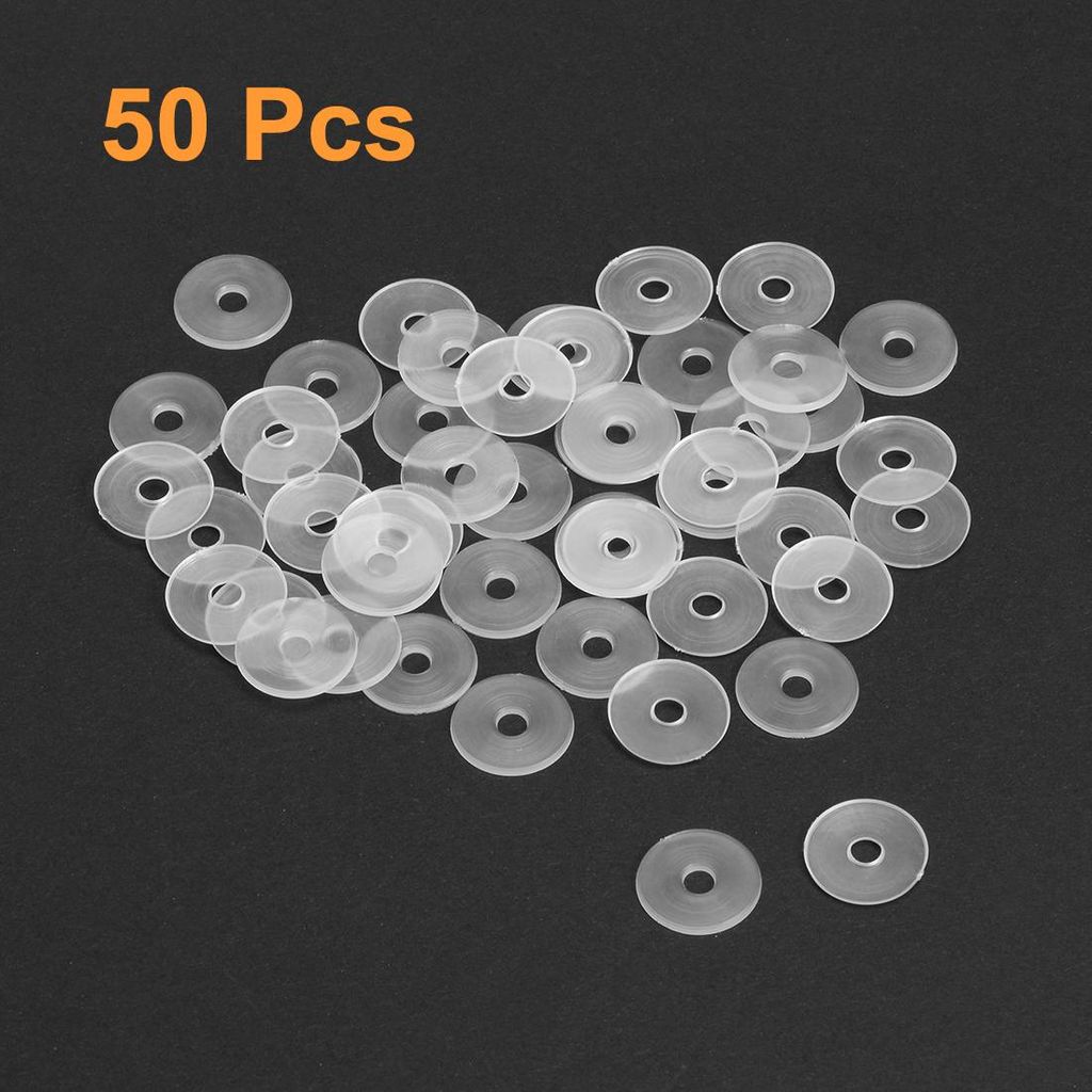 50 Stk. Flache Unterlegscheibe Nylon M3 Dichtung 13mm AD 3mm ID 0,9mm Dicke Klar fš¹r Wasserhahn Rohr Wasserschlauch Isolierung Schrauben