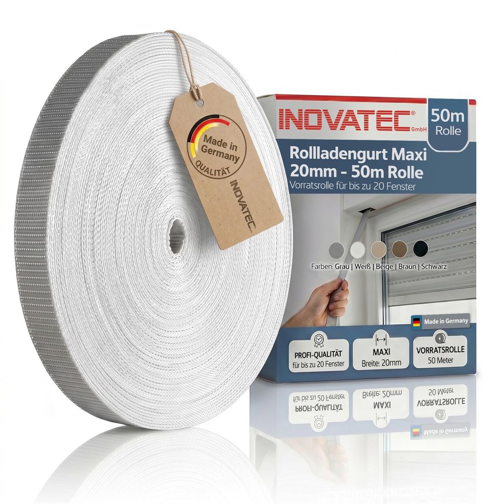 INOVATEC 50 m Rollladen Gurtband Maxi 20 mm grau Produktbild 