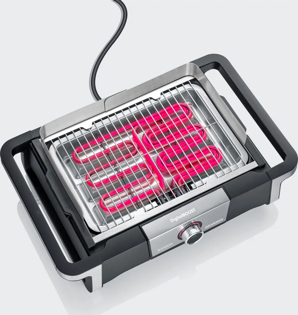 Severin PG 8118 SENOA Barbecue Électrique de Table 3000W avec Stand