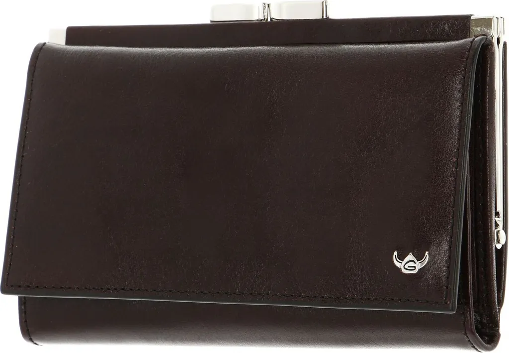 Porte-monnaie compact cuir Bordeaux - Golden Head RFID Protect