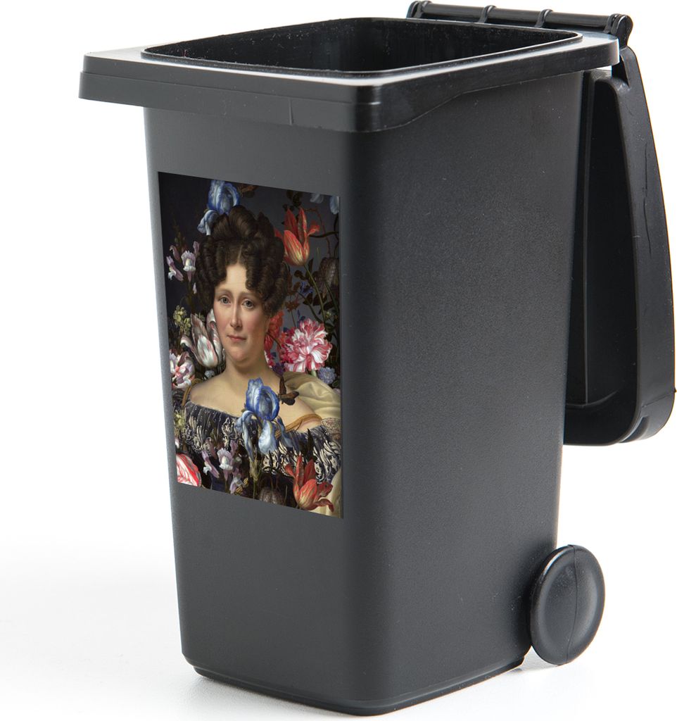 MuchoWow Mülltonnenaufkleber Johanna Henriette Engelen - Dubois Drahonet - Blumen 40x60 cm - Mültonnen-sticker - Sticker - Aufkleber für die M...