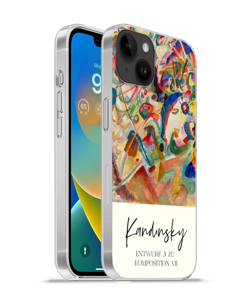 MuchoWow Handyhülle Schutzhülle Hülle für Apple iPhone 14 Plus - Soft case Entwurf 3 zu komposition VII - Kandinsky - Alte Meister Silikon So...