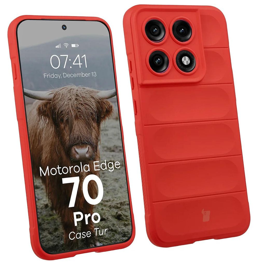 Robuste Handyhülle für Motorola Edge 70 Pro, Bizon Case Tur, Rot