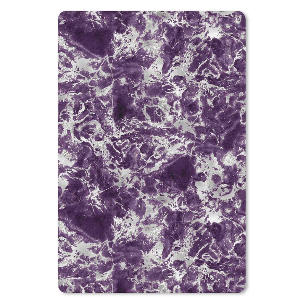MuchoWow Mauspad Mousepad Marmor - Lila - Silber - Muster 40x60 cm - Mousepads - Maus Mat - Pad - Mausunterlage - Schreibtisch Accesoire
