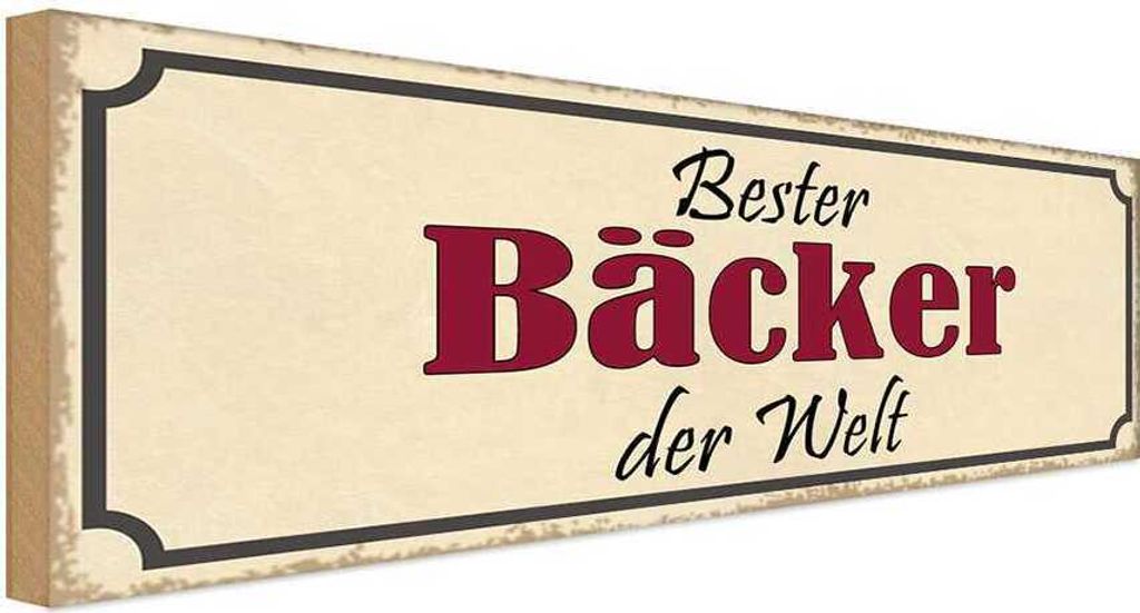 vianmo Holzschild 10x27 cm bester Bäcker der Welt Arbeit Beruf