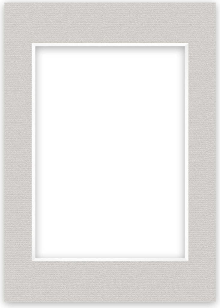 nielsen Conservation Passepartout 2,2 mm, Außenformat 29,7x42 cm (DIN A3) für Bilder DIN A4, Kieselgrau mit Struktur