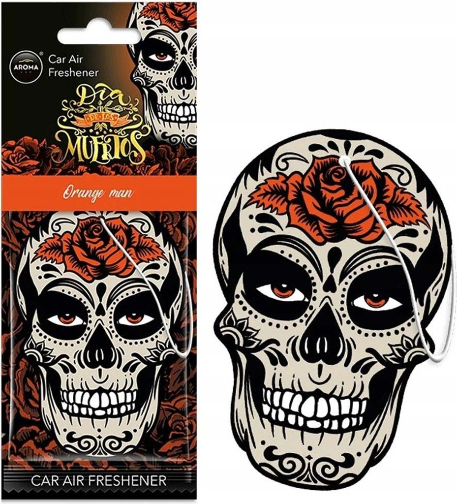 Auto-Duftanhänger AROMA CAR MUERTOS Skull Orange Island Produktbild 