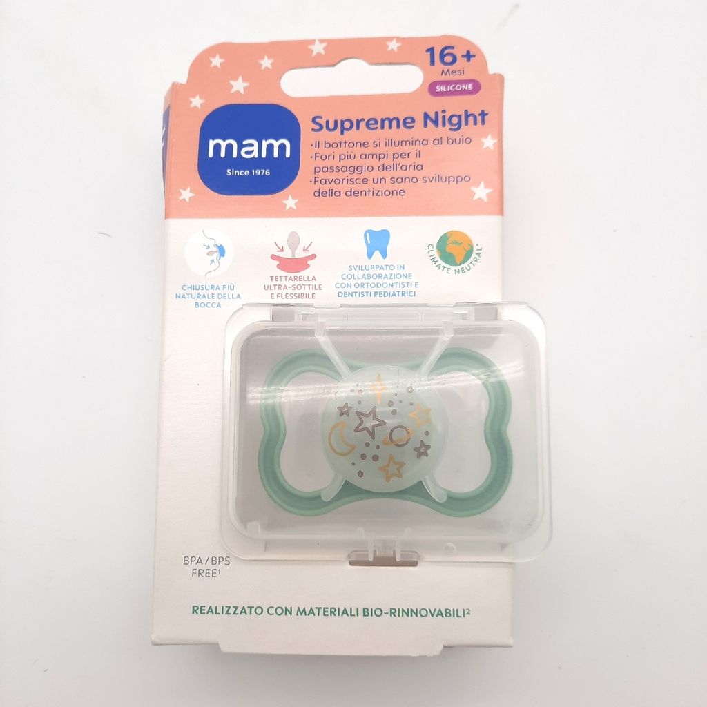 MAM Schnullerhalterung Supreme Night Bright Silikon Schnuller 16+ Langlauf