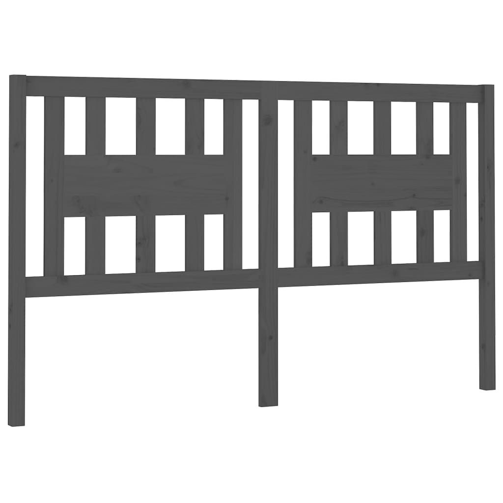 vidaXL Kopfteil Grau 166x4x100 cm Massivholz Kiefer