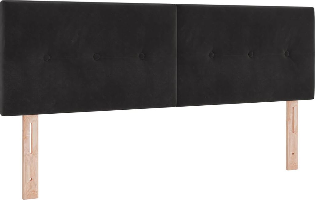 Möbel Kopfteil Mit Knopfheftung Schwarz 140 cm Velours - Kopfteile 42007159