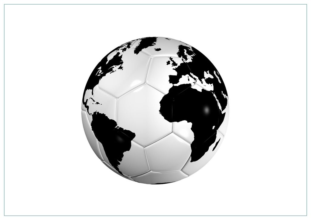 Wallario Premium Glasbild, freischwebende Optik, kräftige Farben, Größe 100 x 70 cm Motiv Planet Fußball