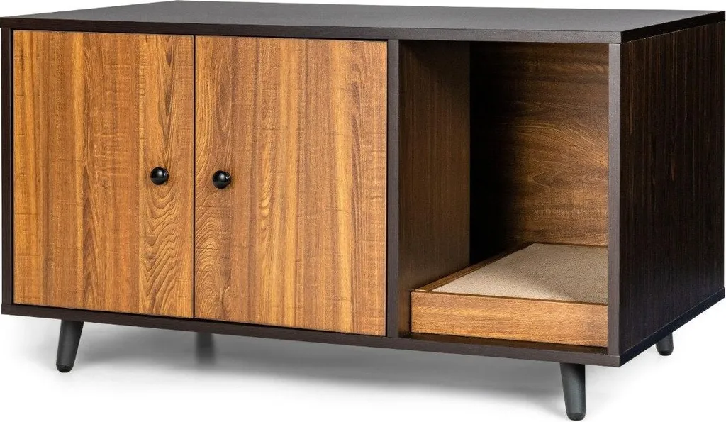 Table d'appoint et armoire pour chat 2 en 1 avec griffoir 90x50x50 cm