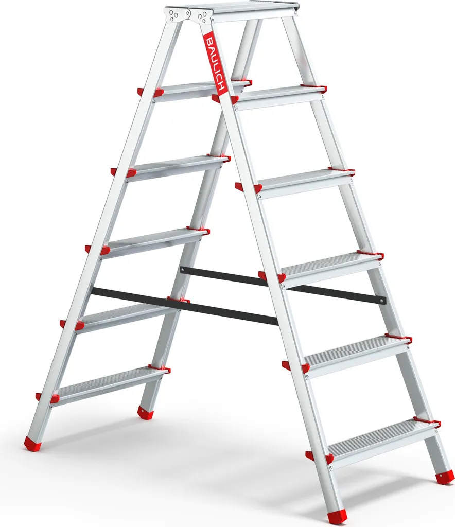 Échelle double en aluminium Baulich 2x6 marches hauteur de 2,83 m