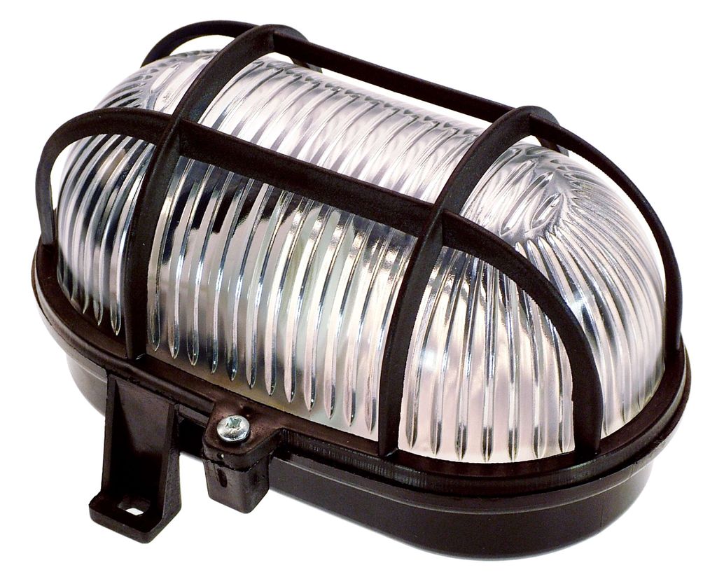 AS-Schwabe Oval-Leuchte 60W, schwarz, Fassung E27