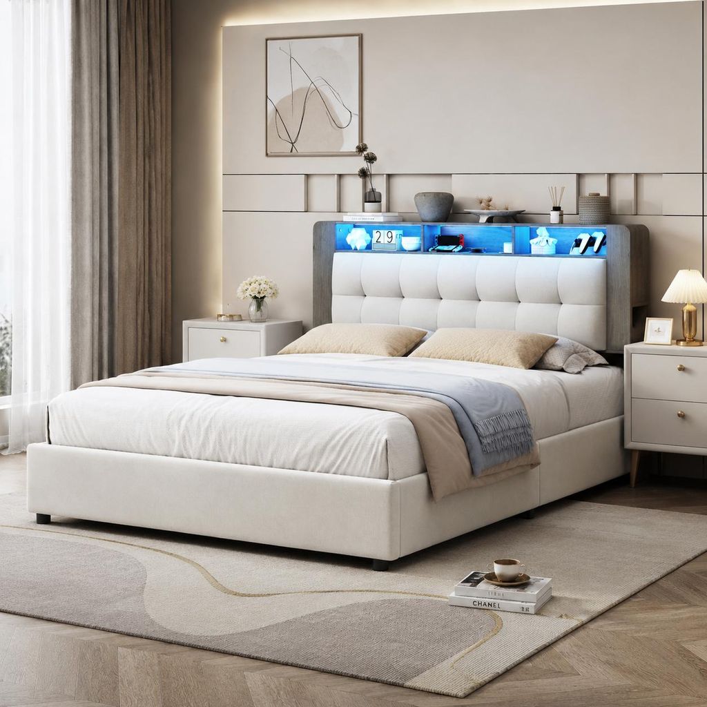 INONEFT Hydraulická postel, 160 × 200 cm, postel pro Obrázek produktu  Obrázek vytvořený pomocí AI