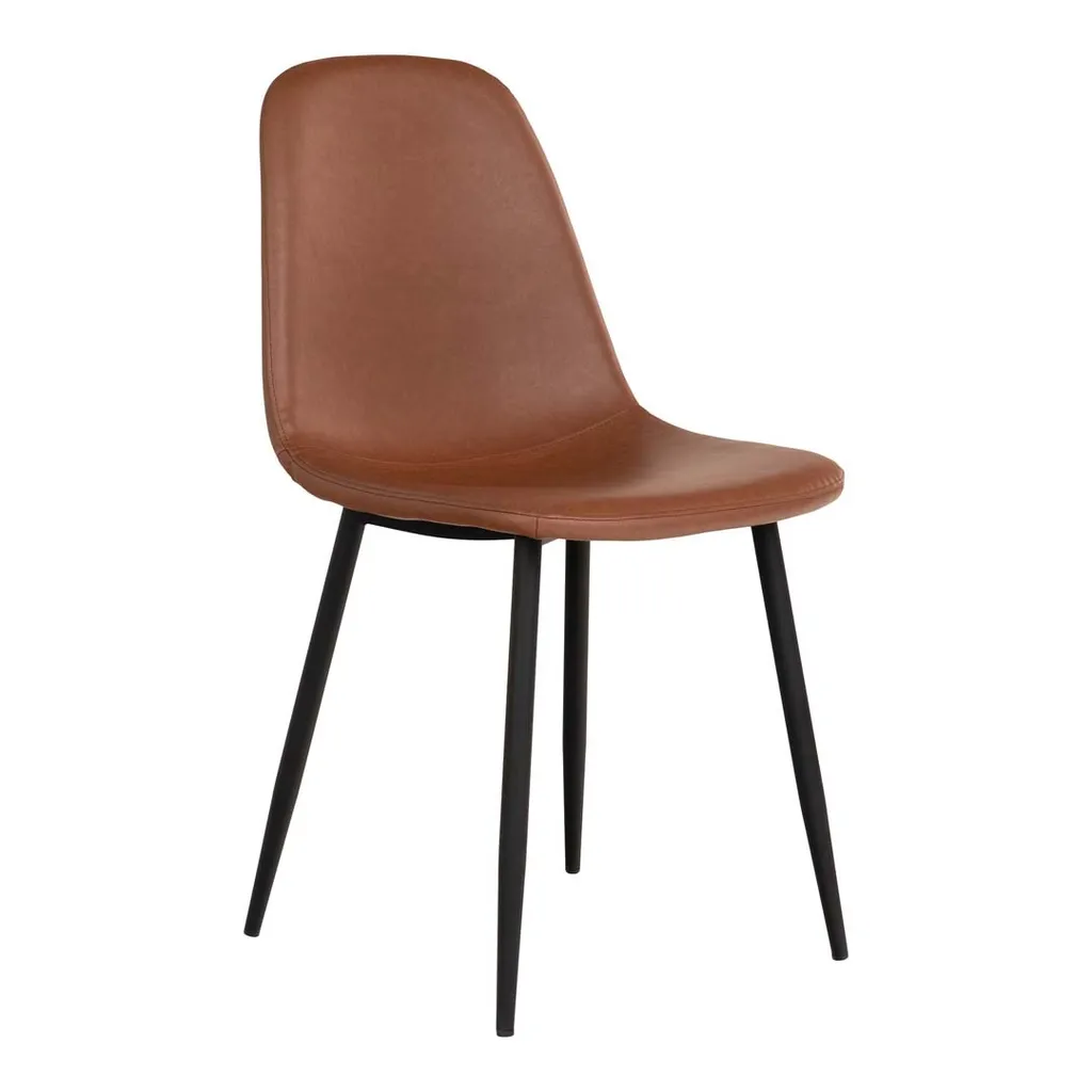 Sedia da Pranzo Story Cognac Vintage: Design Acciaio Nero per Interni