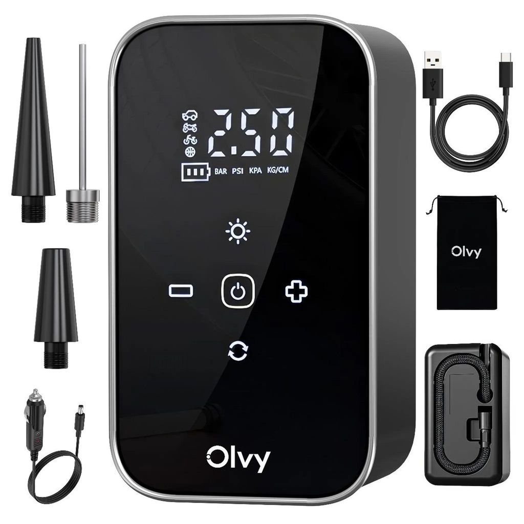 Olvy Pompe à air électrique avec powerbank 6000 mAh - 12V Image du produit 