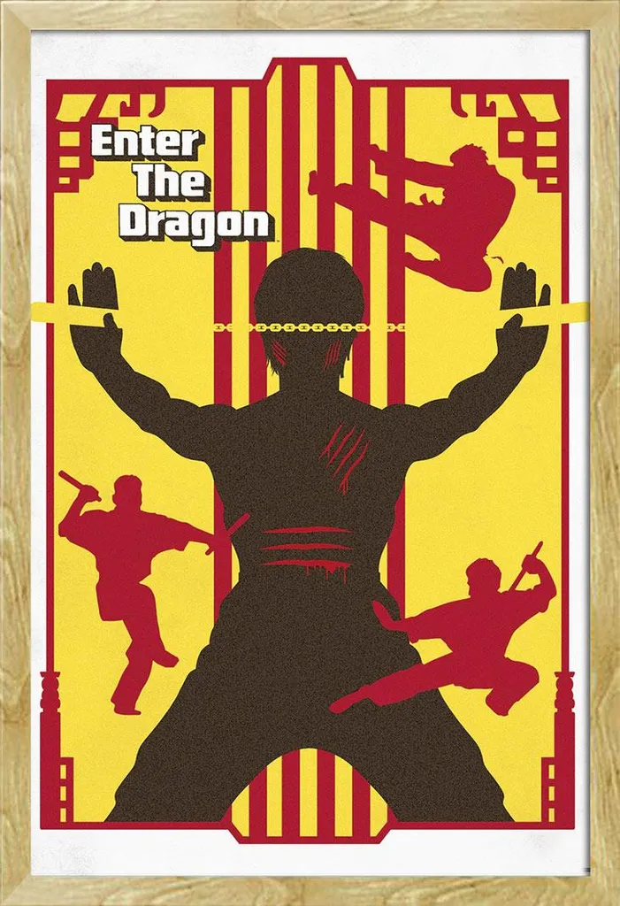 Poster Enter the Dragon 100 Anni Warner Bros con Cornice Shinsuke Faggio