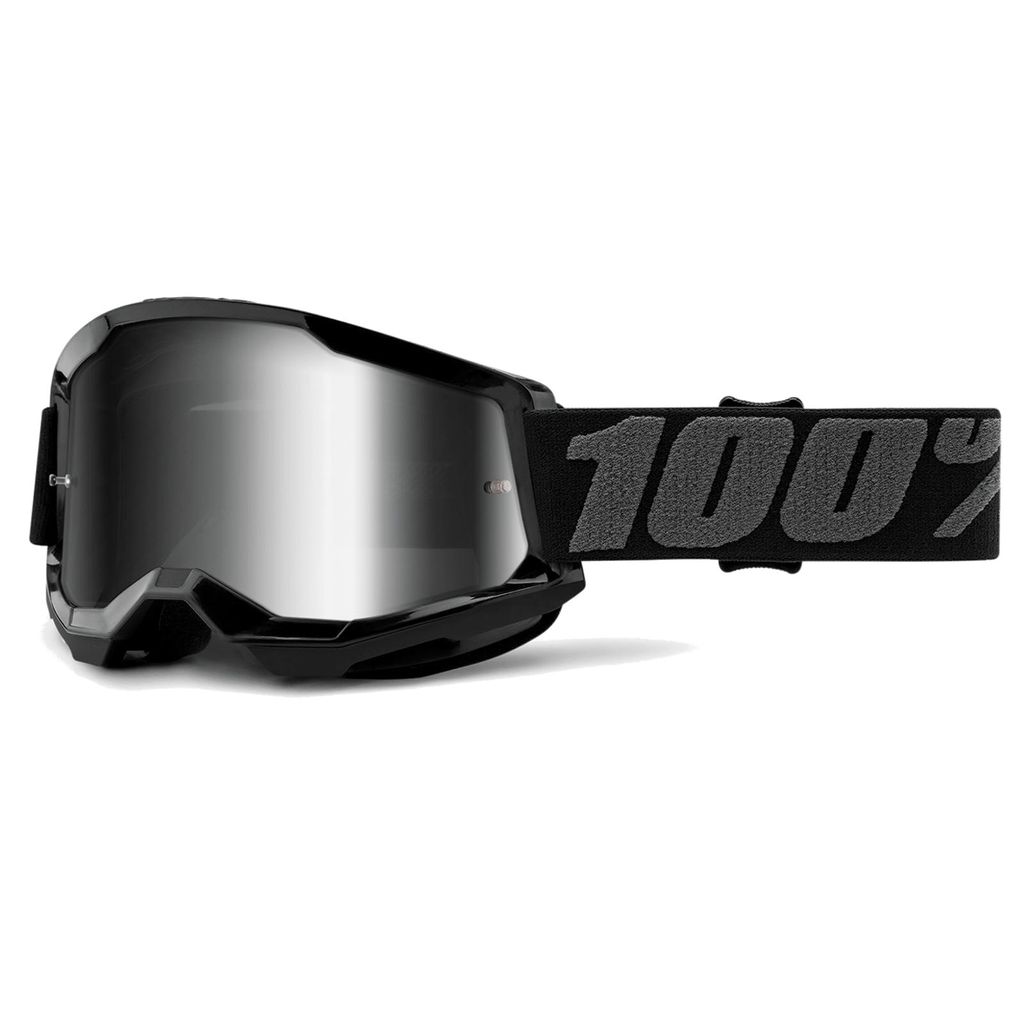 100% Motocross Brille Strata 2 Verspiegelt , Schwarz Produktbild 