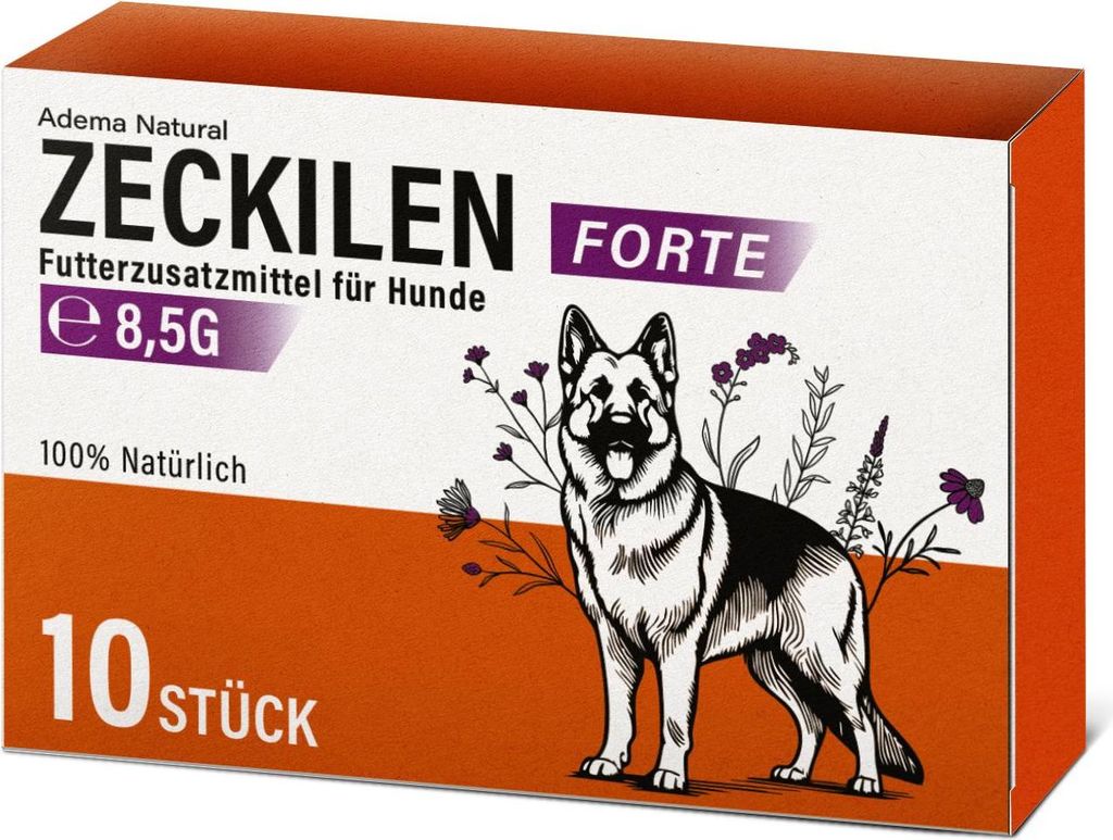 Adema Natural Zeckilen Forte - Zecken Tabletten – zum Schutz vor Zeckenbefall – für Hunde und Katzen – Zeckenschutz Hund – Zeckentabletten