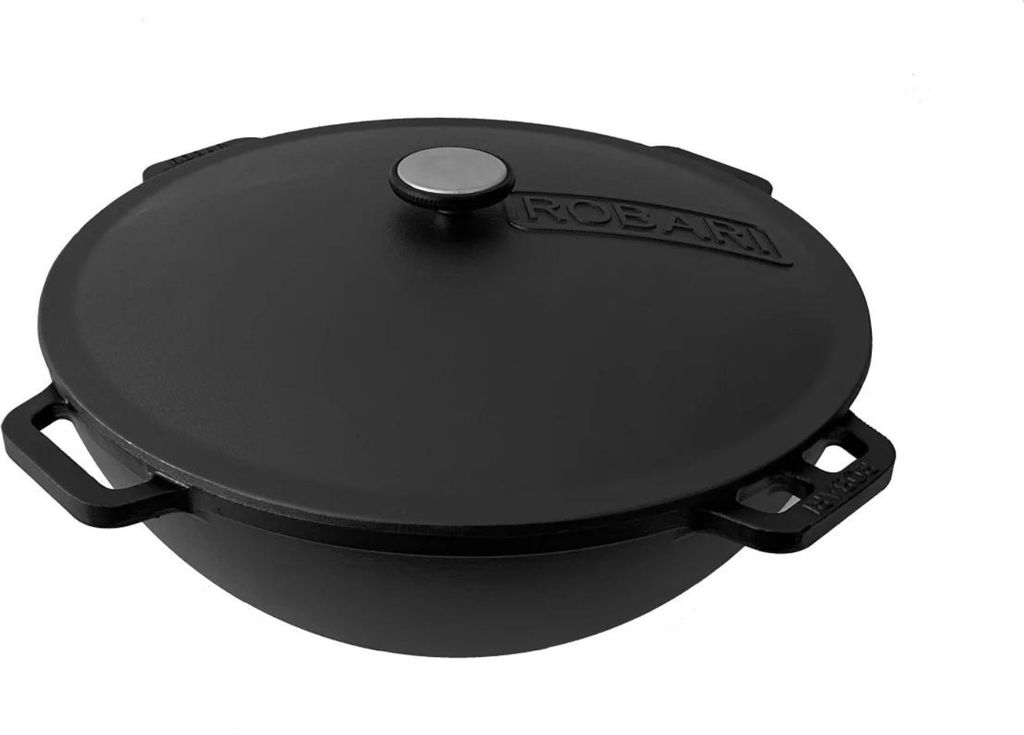 Kazan Gusseisen 12 Liter Robari Kasan mit Deckel aus Gusseisen Wok Asia