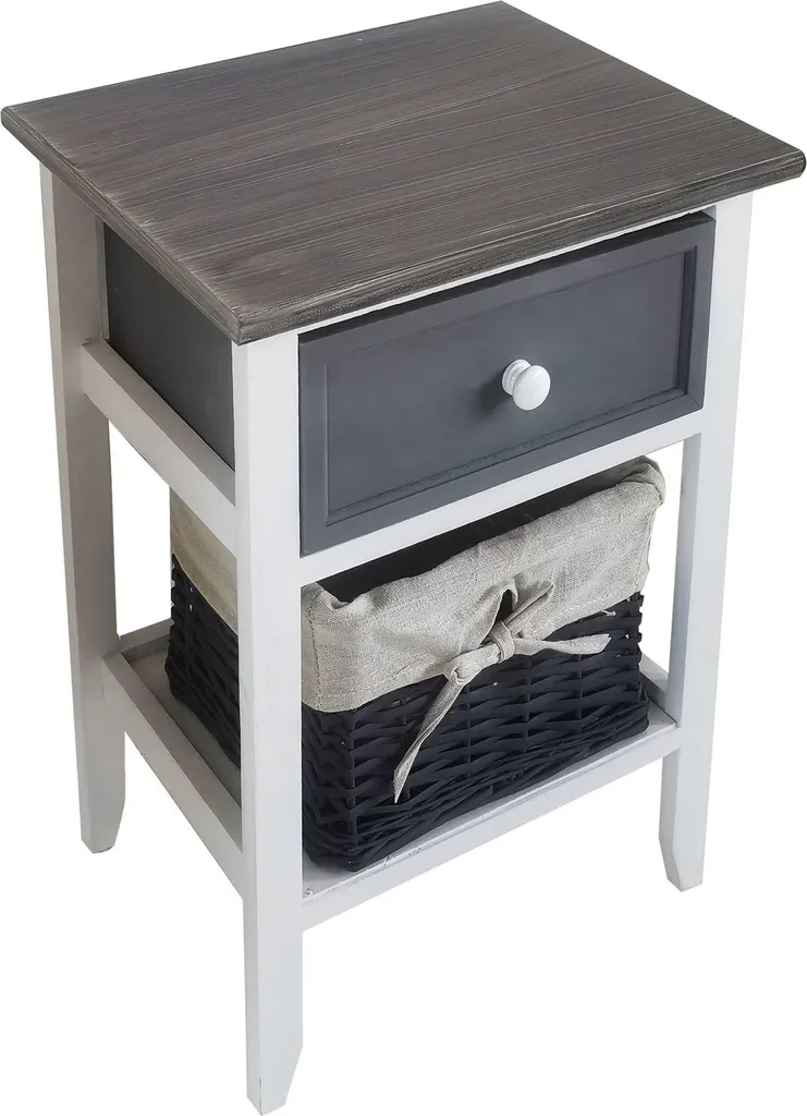 Comodino Design Grigio Scuro Milani Home 2 Cassetti Legno 50cm