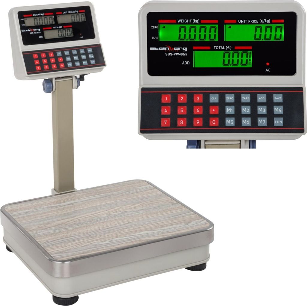 Waga Sklepowa Platformowa Sbs-Pw-60 Lcd Do 60Kg Zdjęcie produktu 