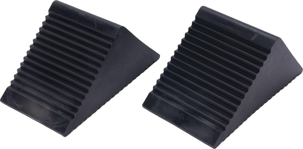 2-teiliges Mini-Gummi-Unterlegkeil-Set, 5 x 3 x 2-1/2 Zoll, Premium-Reifenstopper-Blöcke für Geländefahrzeuge, Rasenmäher, gasbetriebene Motorr...