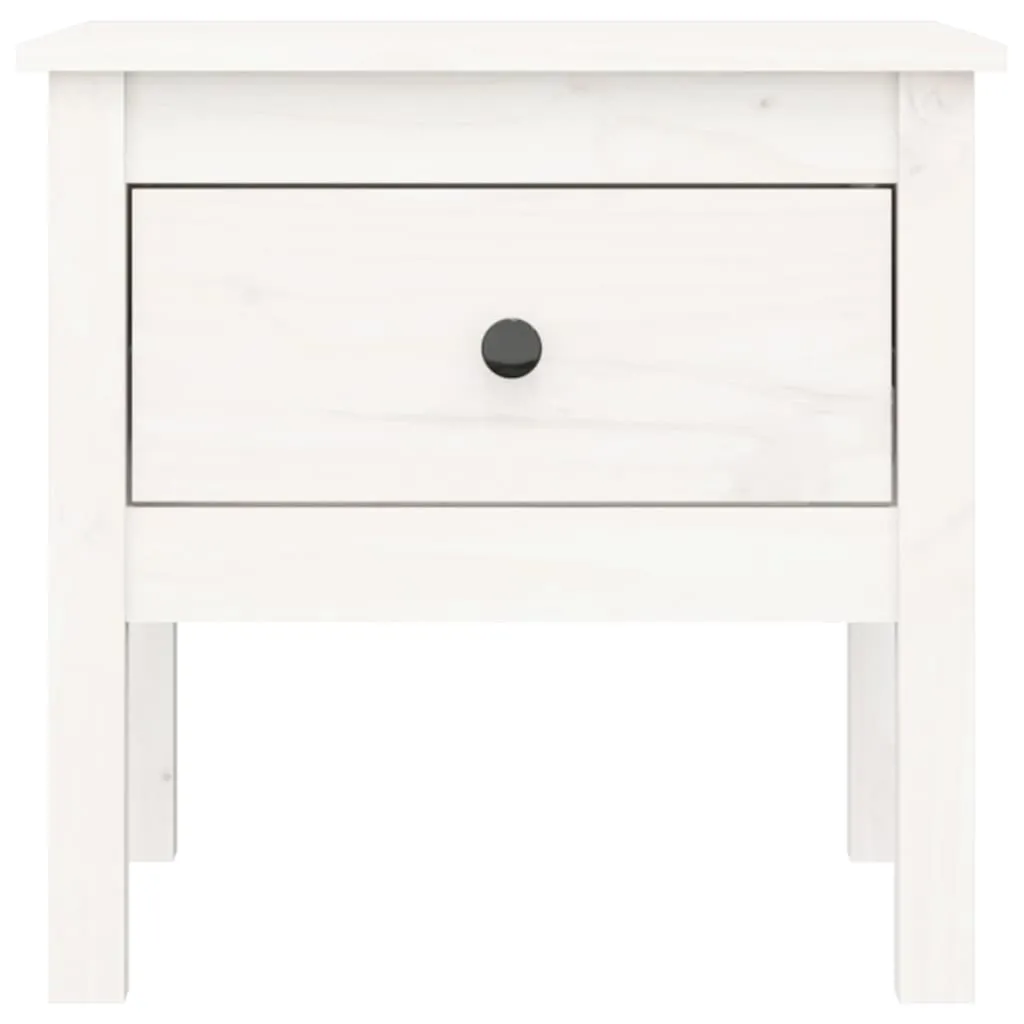 Tables d'appoint Blanches en Pin Massif 50x50 cm - Design Durable - 15