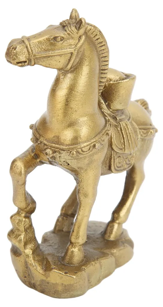 Sculpture de cheval debout en laiton vieilli - Objet déco pour buffet - 6
