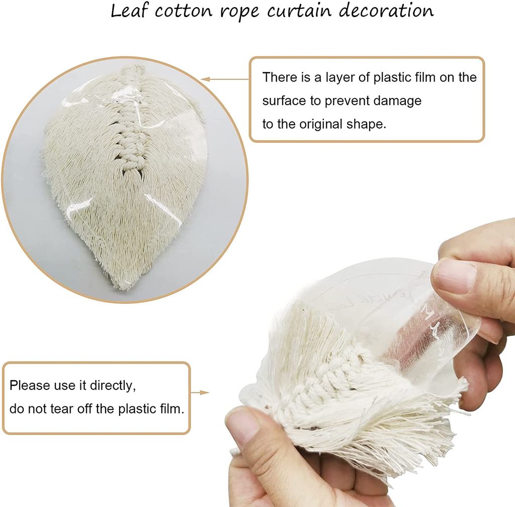 2 Stück Boho Vorhang Raffhalter Aus Baumwolle - Handgeflochtene Gardinenhalter Weiß