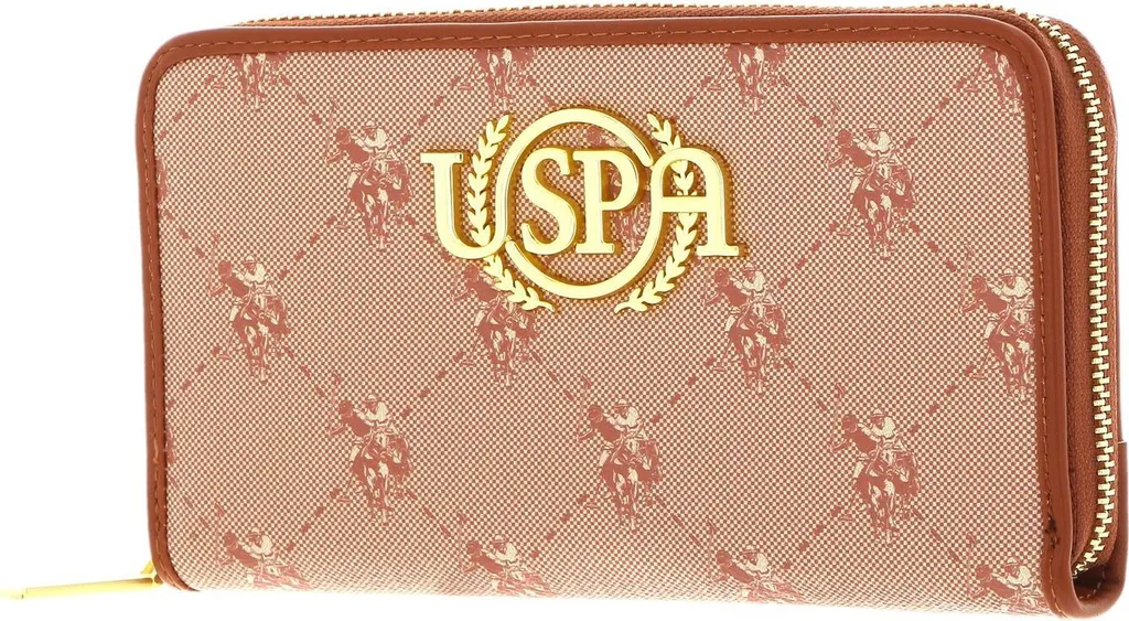 Porte-monnaie Hampton U.S. POLO ASSN. Marron Clair avec Fermeture Éclair