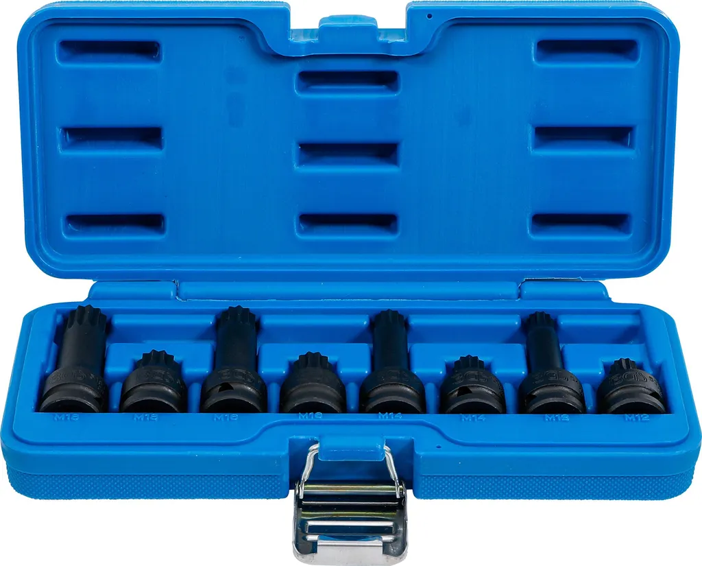 Coffret de douilles à chocs 1/2 denture intérieure XZN BGS 8 pièces