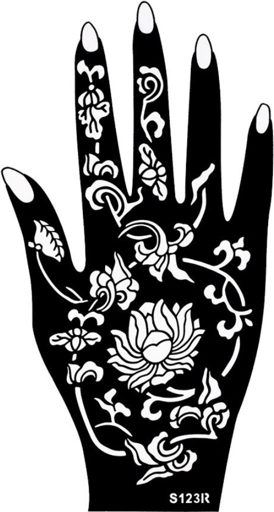 Henna Tattoo Schablone für die Rechte Hand