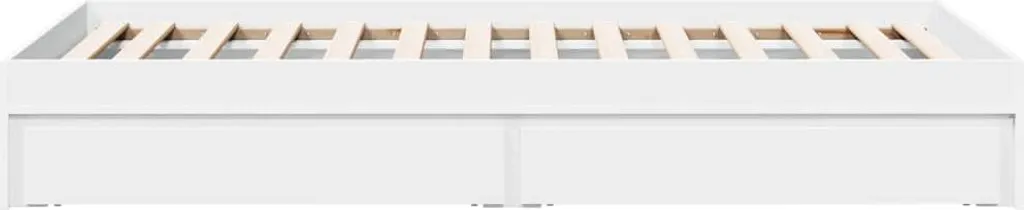 Lit 75x190 cm gain de place blanc avec tiroirs pour petit studio