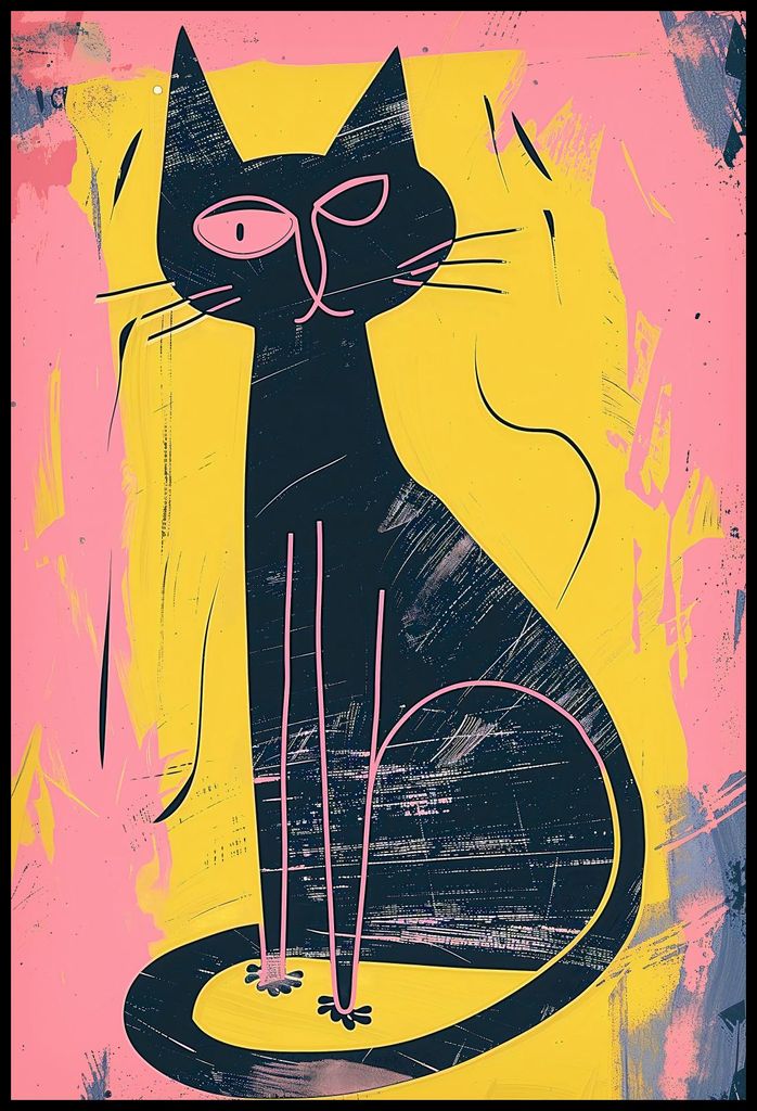 Plakat 67,5x100cm Kontrast Katze