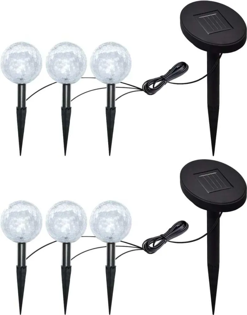 Lot de 6 Balises solaires LED pour allée et bordure de jardin design