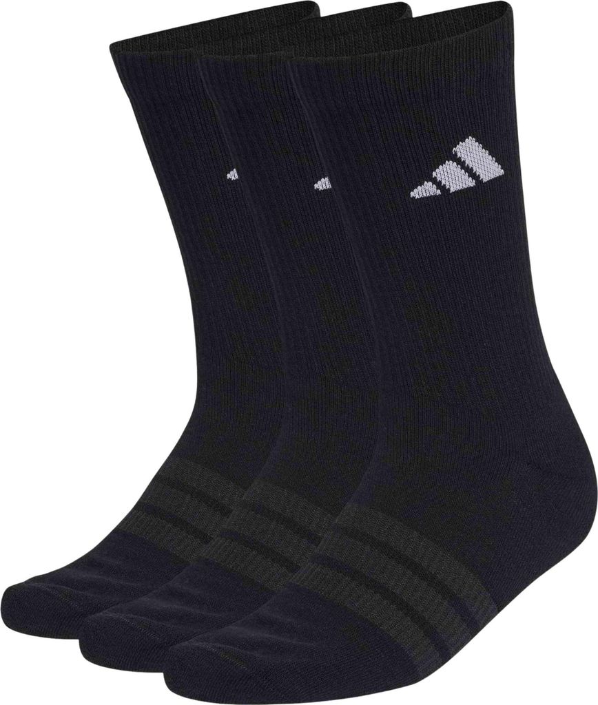 adidas Sportswear Crew Socken Wadenlang dämpfende Sportsocken 3 PAAR schwarz schwarz M