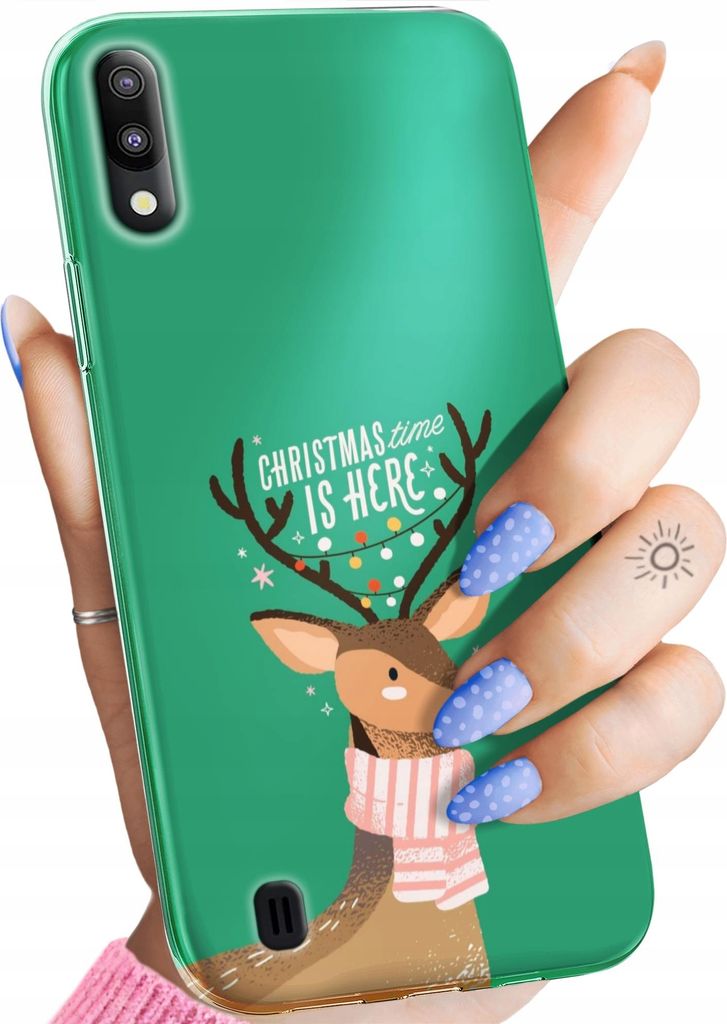 Bunt Hülle für SAMSUNG GALAXY M10 Schutzhülle Handyhülle Handy TPU Silikon Case Slim Cover Case Weihnachten Rudolf