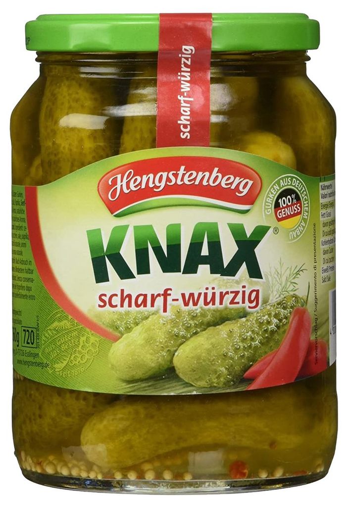 Hengstenberg Knax cornichons épicés en bocal végétalien Image du produit 