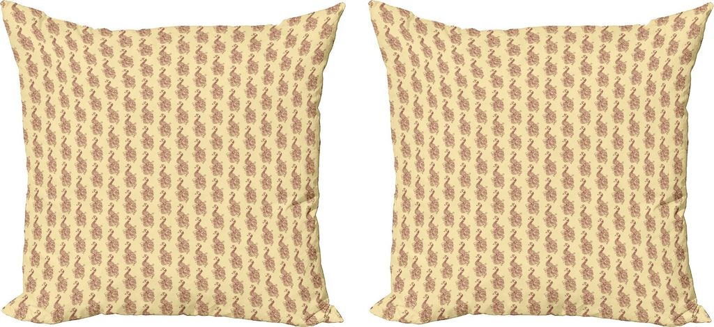 ABAKUHAUS Brown Paisley Kissenbezug Set (2Stück), Schauen Jahrgang Detail Mehndi Blumen Ornamentals Illustration, 40 x 40 cm, Champagne Mauve Taupe